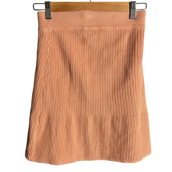 Free People Ribbed Knit Mini Skirt Orange Size XS - Picture 2 of 3